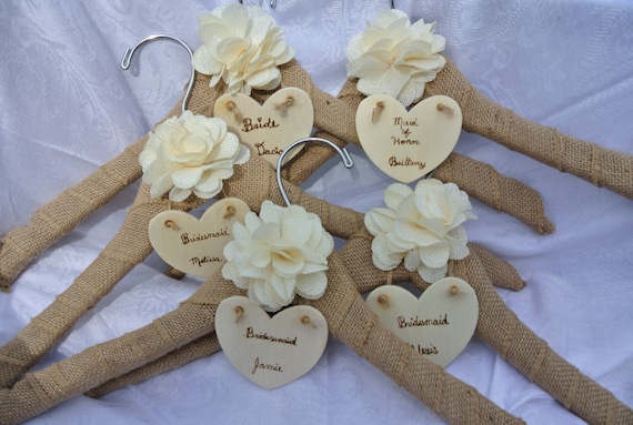 Name Wedding  Dress  Hanger  Bridesmaids Gifts Rustic by JCBees