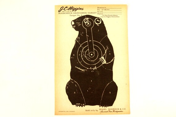 Vintage J.C. Higgins Woodchuck Groundhog Target No.8 Paper