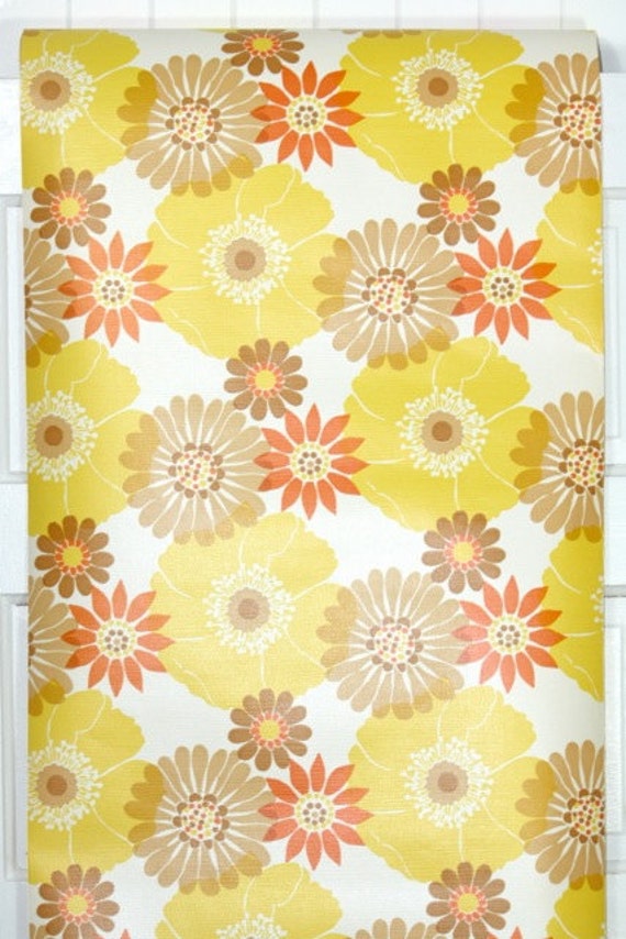 Retro Wallpaper by the Yard 70s Vintage Wallpaper – 1970s ...