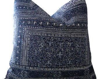 Indigo Pillows - Kintamani Pillows - Ralph Lauren Pillows - Navy Pillow Cover - Indigo Lumbar Pillow - Cushion Covers - PILLOW COVER ONLY