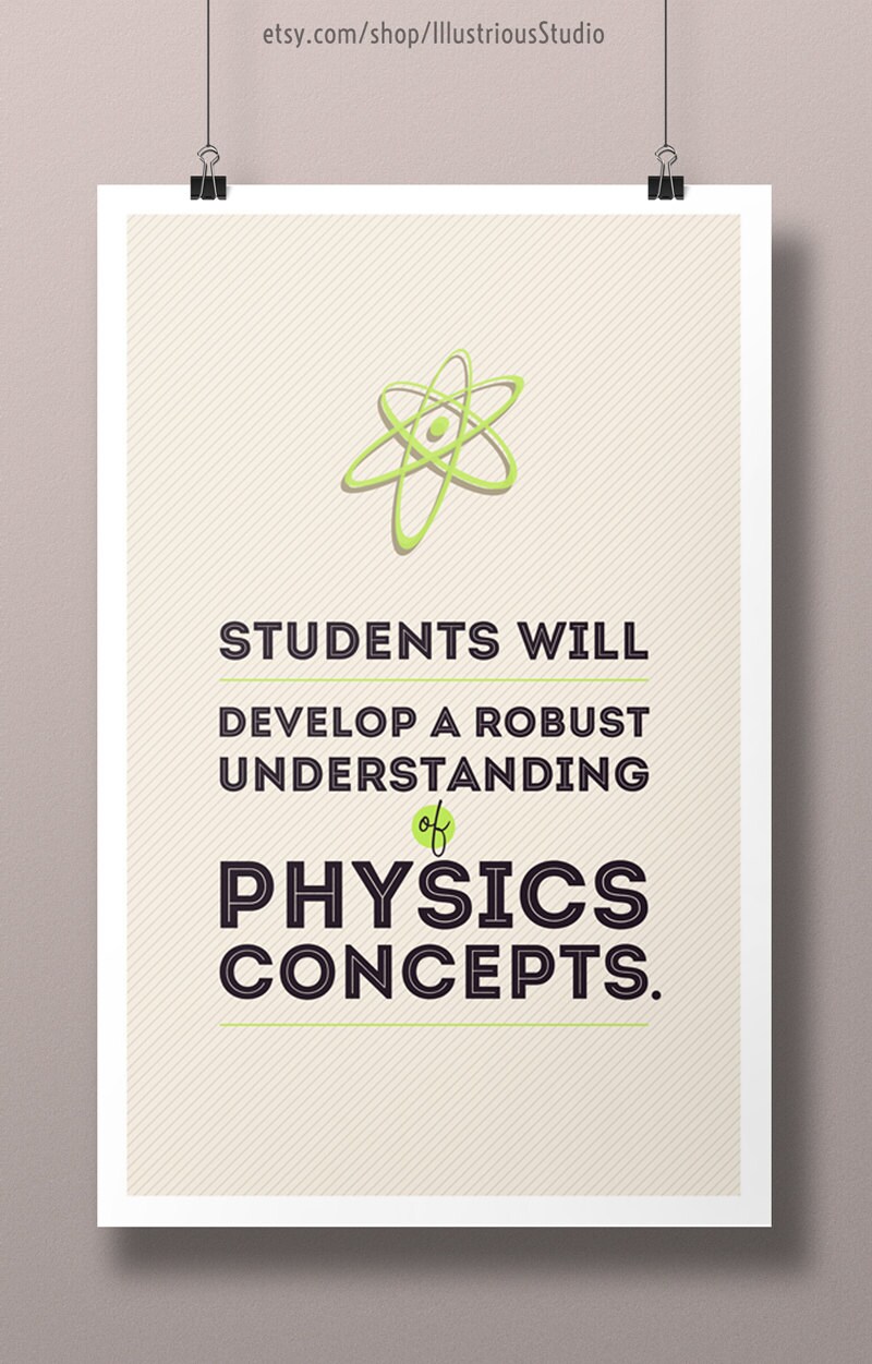 Physics Concepts Classroom Poster 11x17 by IllustriousStudio
