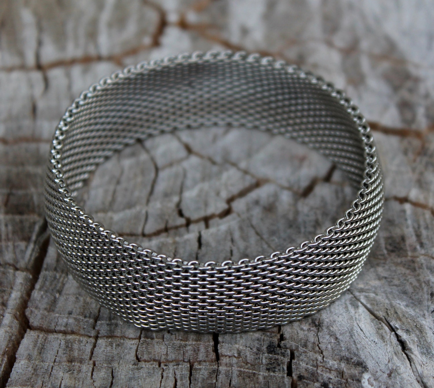 Vintage Silver Mesh Bangle Bracelet by Gener8tionsCre8tions