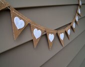 SALE Felt Heart Burlap Bunting Garland Il_170x135