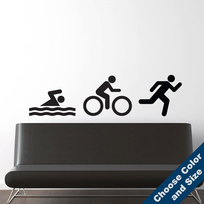 Triathlon Wall Decal Ironman Sports Vinyl Sticker
