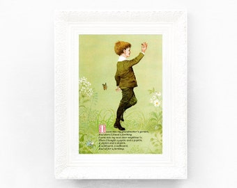 7x9 Jack Sprat Vintage Nursery Rhyme Print. Poem by ThePrintMakers