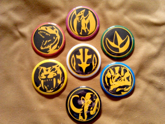 Items similar to Mighty Morphin Power Rangers Button Set of Seven on Etsy