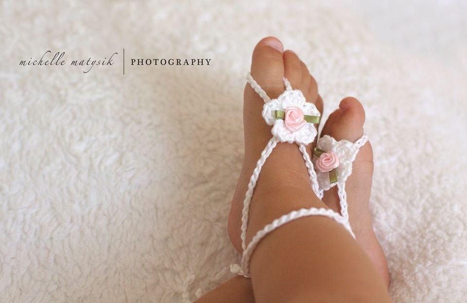 Baby Barefoot Sandals Crochet Baby Sandals by BabyGraceHats