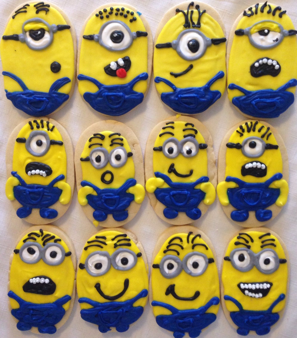 1 dozen Minion sugar cookies