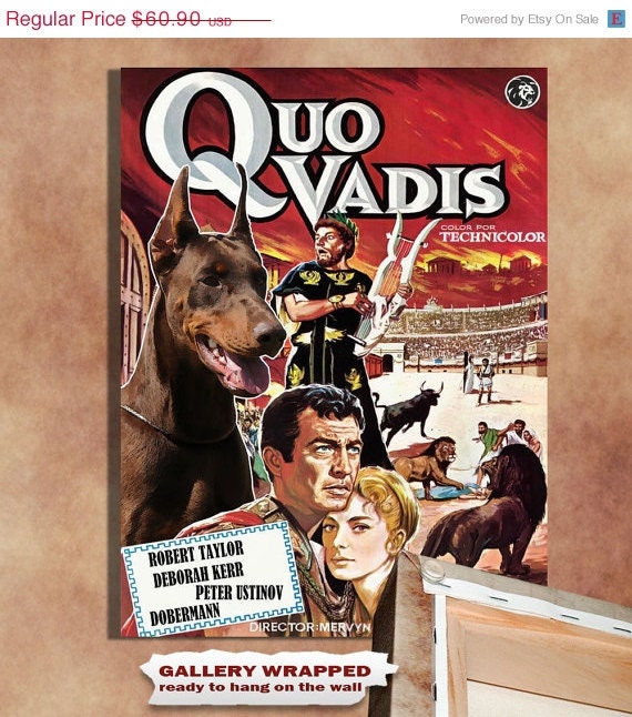 Doberman Pinscher Vintage Movie Style Poster Canvas Print