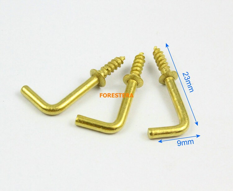 50Pcs Gold Jewelry Box Hook L Hook 23x9mm LH23X9 by ForestEra