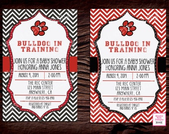 Georgia Bulldogs Baby Shower Invitations 9