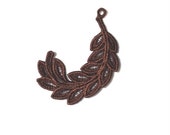 1 Lace Feather, Perfect for Wedding Favors, Ornament, Tag for Gift Box (A)