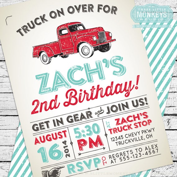 Vintage Truck Invitations 3