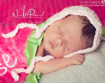 Crochet PATTERN - Bonnet Crochet Pattern - Crochet Patterns - Crochet Hat Pattern - Baby Crochet Patterns - Includes 5 Sizes - PDF 324