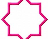 Star Applique Patch Embroidery Design - Instant Download