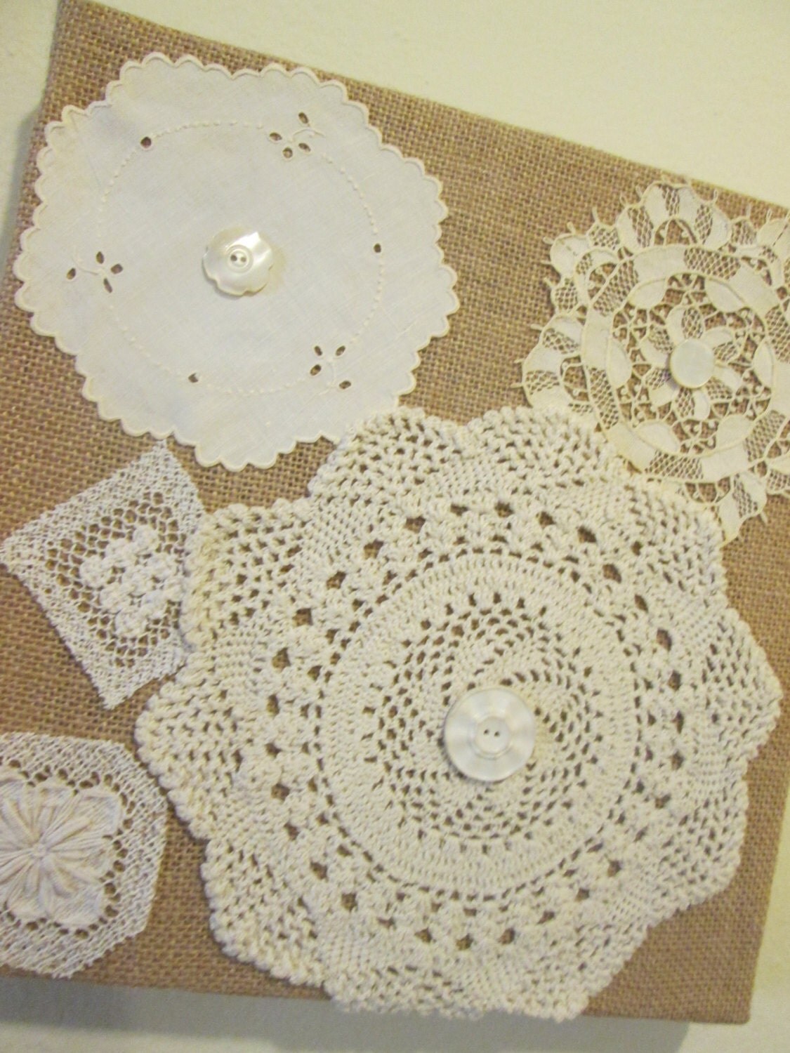 Vintage Doily Wall Art Collage Wall Hanging Doilies and