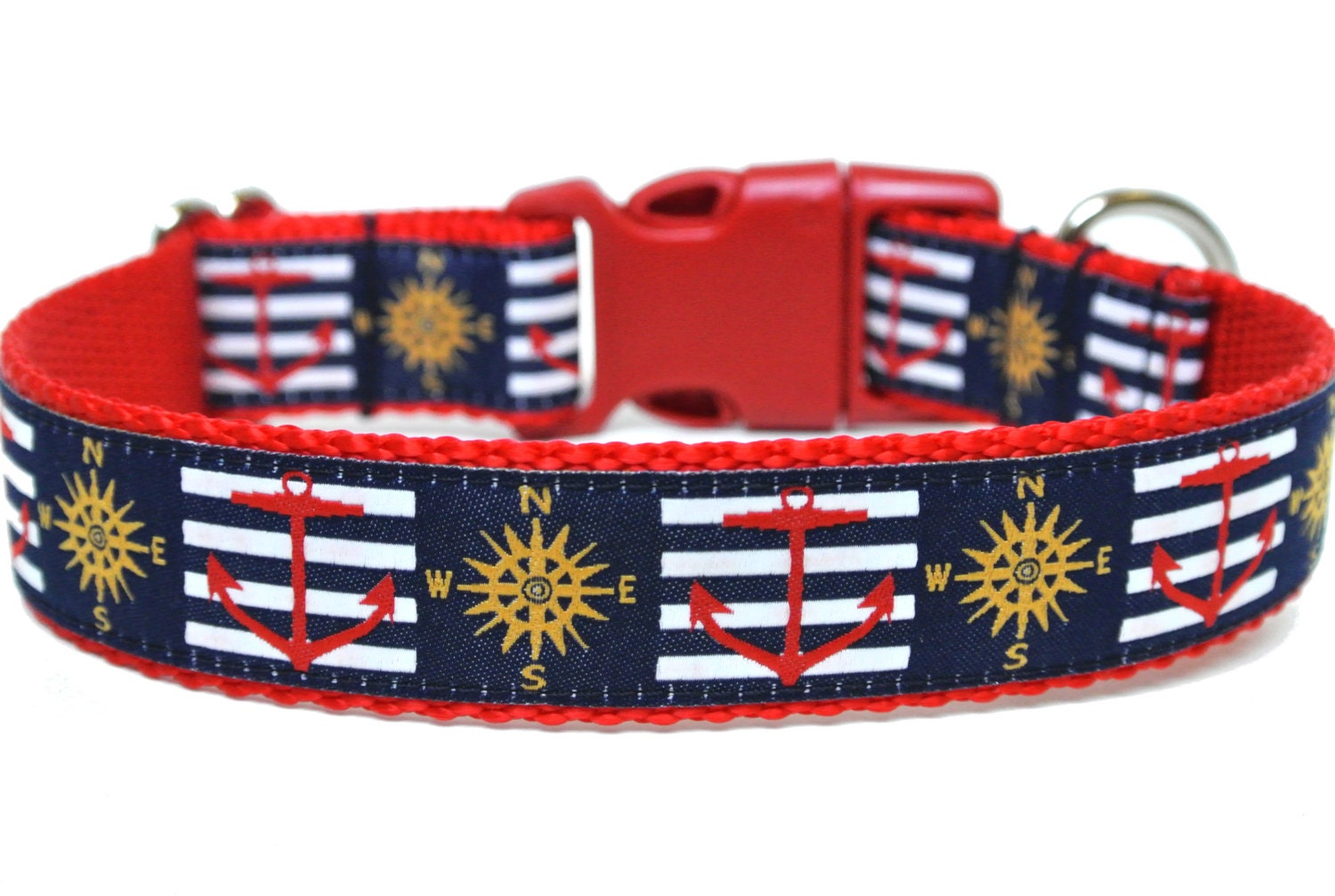 Nautical Dog Collar 1 Anchor Dog Collar