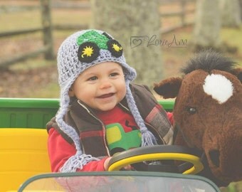 Tractor Hat, farming hat, tractor beanie, baby tractor hat, newborn tractor hat, tractor photo prop, newborn tractor prop