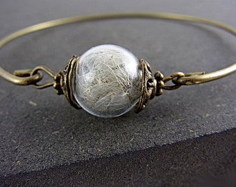dandelion delicate blown bracelet bronze lense glass