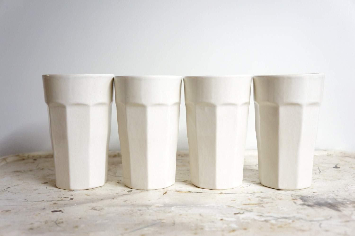 MADE TO ORDER set of 4 white ceramic tumblers Etsy finds
