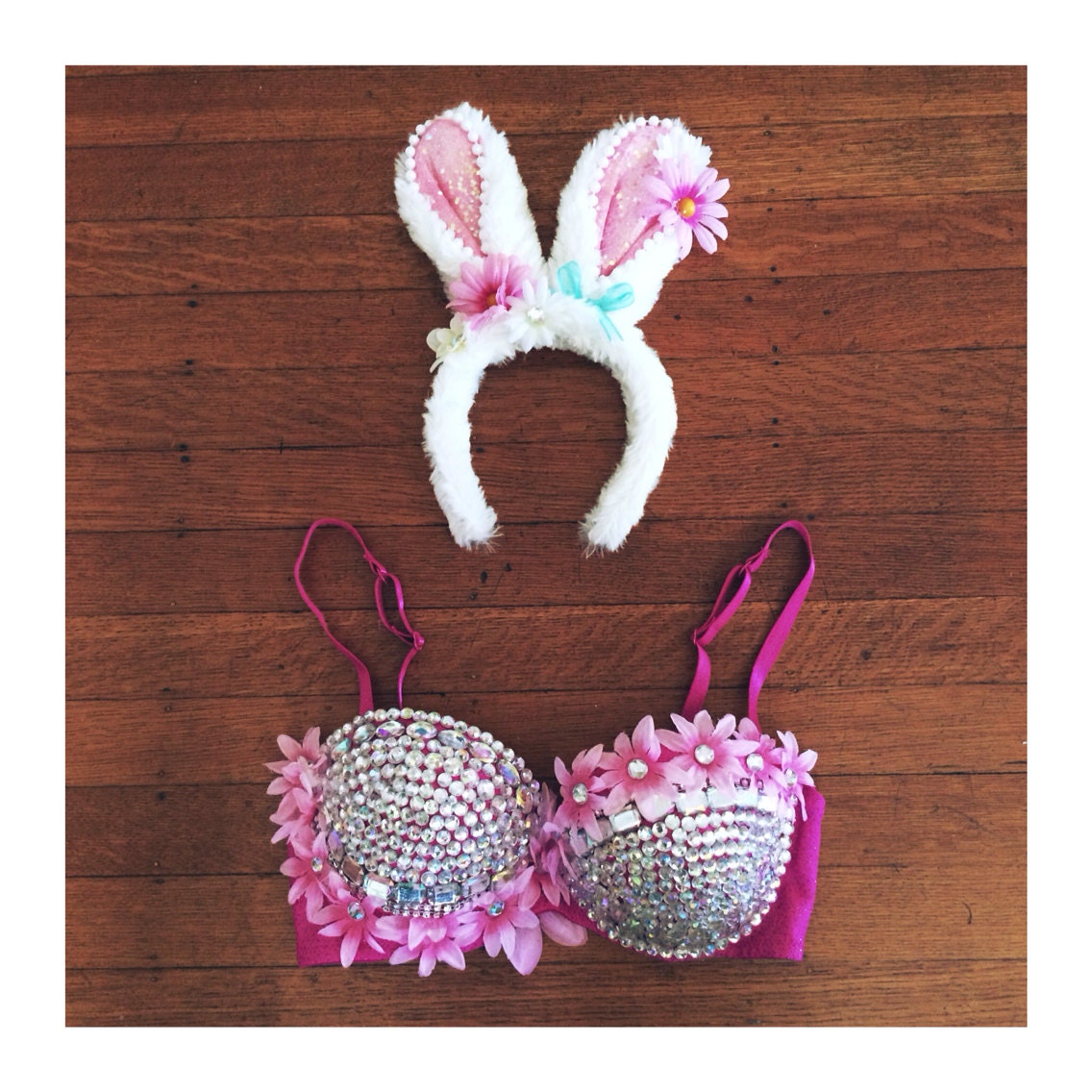 Rave Bra Rave Outfit Pink Rave Bunny Bra And Ears 34c