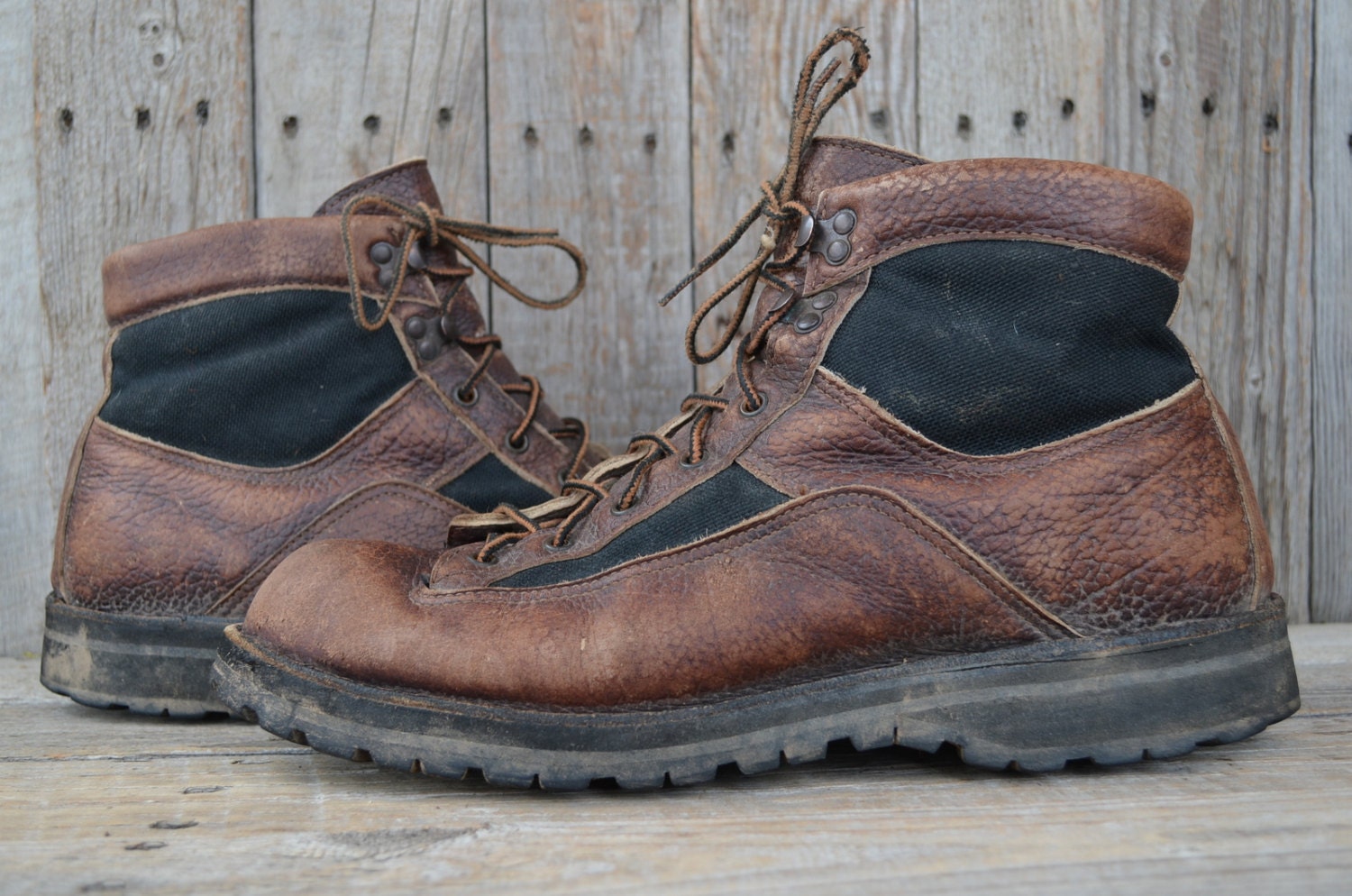 Vintage Danner Black Goretex Canvas & Leather Hiking Boots 12