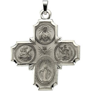 14k cross way gold catholic four