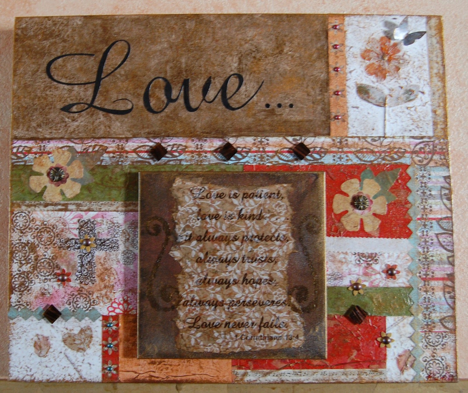 Love Canvas Collage Art Wall Hanging Inspirational Wall