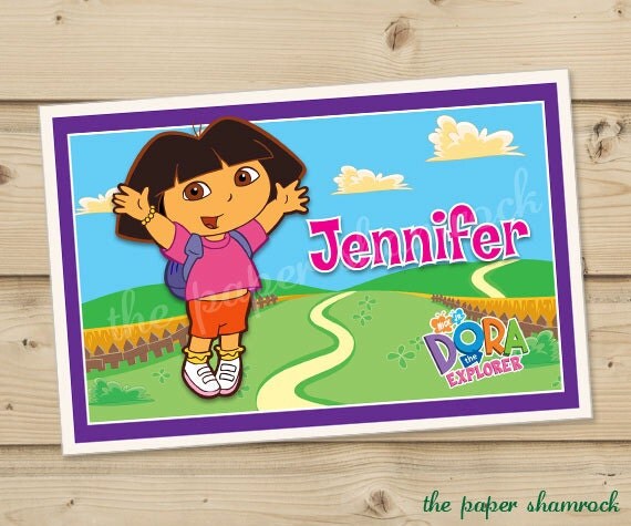 Dora - Kids Personalized Placemat, Customized Placemats for kids, Kids Placemat, Personalized Kids Gift Il_570xn