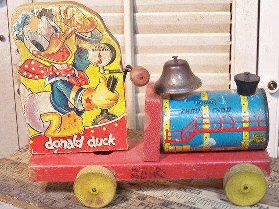 vintage donald duck pull toy