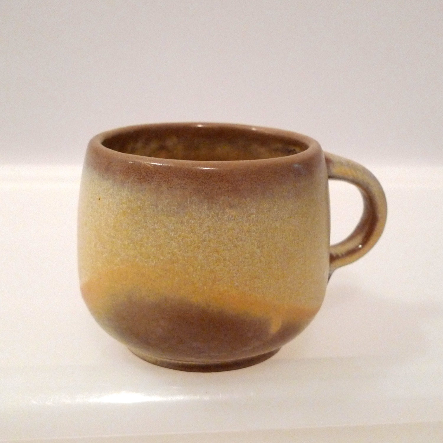 Frankoma 4C Mug Vintage Brown Glaze Cup Earth Tones Coffee Cup