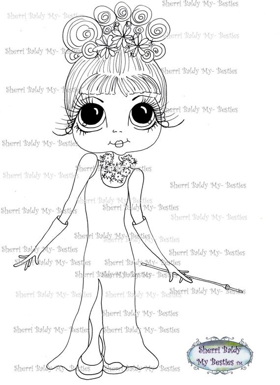 INSTANT DOWNLOAD Digital Digi Stamps Big Eye Big Head Dolls Digi  My Besties IMG031 By Sherri Baldy