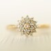1970's vintage / 0.1 carat Diamond and 9k yellow gold engagement ring // SPARKLES - Size 6.25