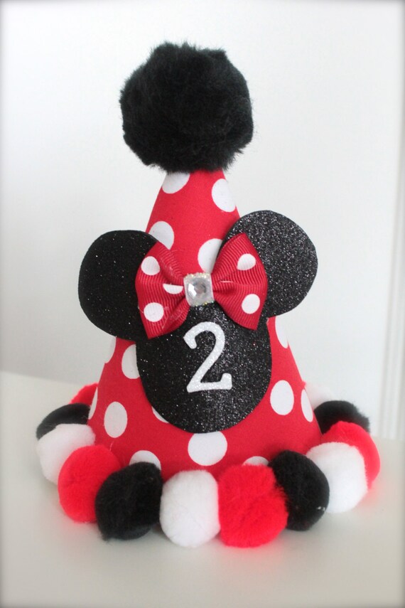 Minnie Mouse Inspired (Red, White and Black) - Custom Party Hat / Headband (pick you colors)