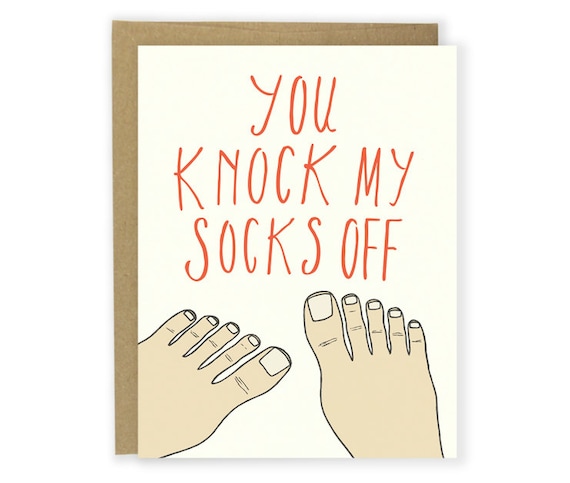 Funny Love Card You Knock My Socks Off Funny Anniversary