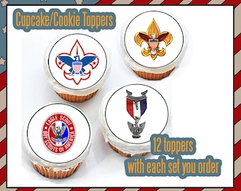 Eagle Scout Court of Honor Boy scout Edible cookie toppers cupcake tops party decoration