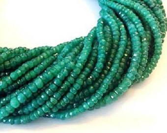 Green Emerald Beads 12 Pcs 4.5-5mm Natural Fine AAA Faceted Rondelle Precious Gemstones Take 10% Off Bridal Crafts Jewelry Supplies Sale