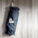 Plastic bag holder brown with heart decoration - handmade