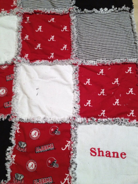 Alabama football embroidered flannel rag quilt ROLL by creesher