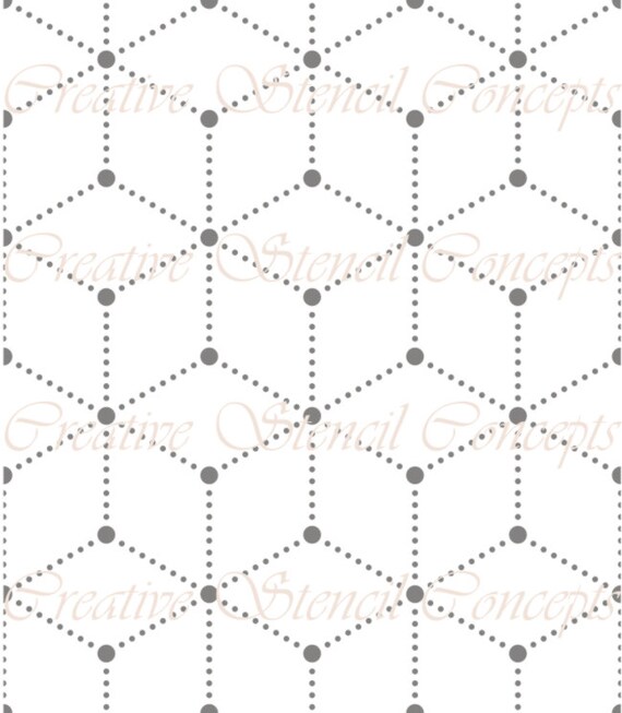 Modern Polka Dot Rhombus Decorative Stencil MULTIPLE SIZES