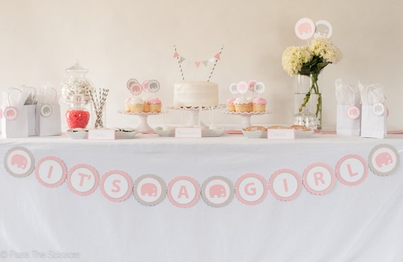 IT'S A GIRL Baby Shower Decoration Banner, Baby Girl Shower, Girl Shower Decorations Il_570xn