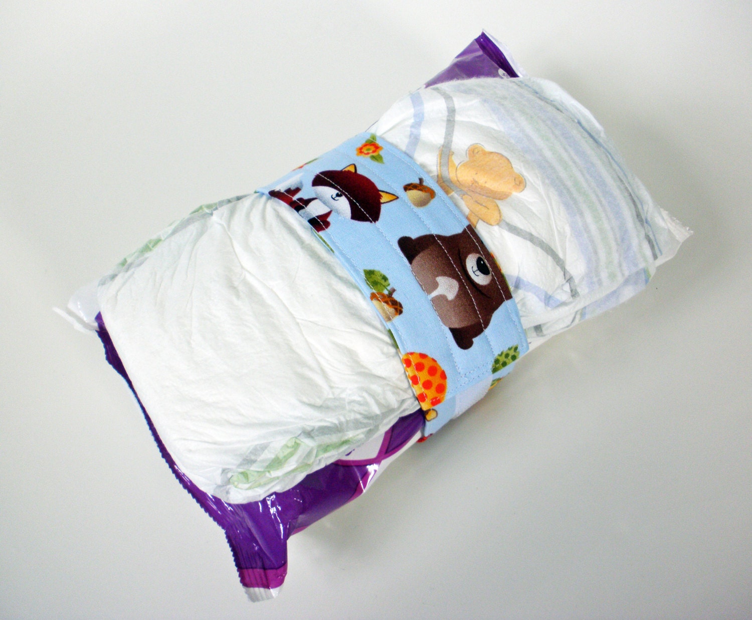 Animals Diaper Strap Blue Woodland Animals