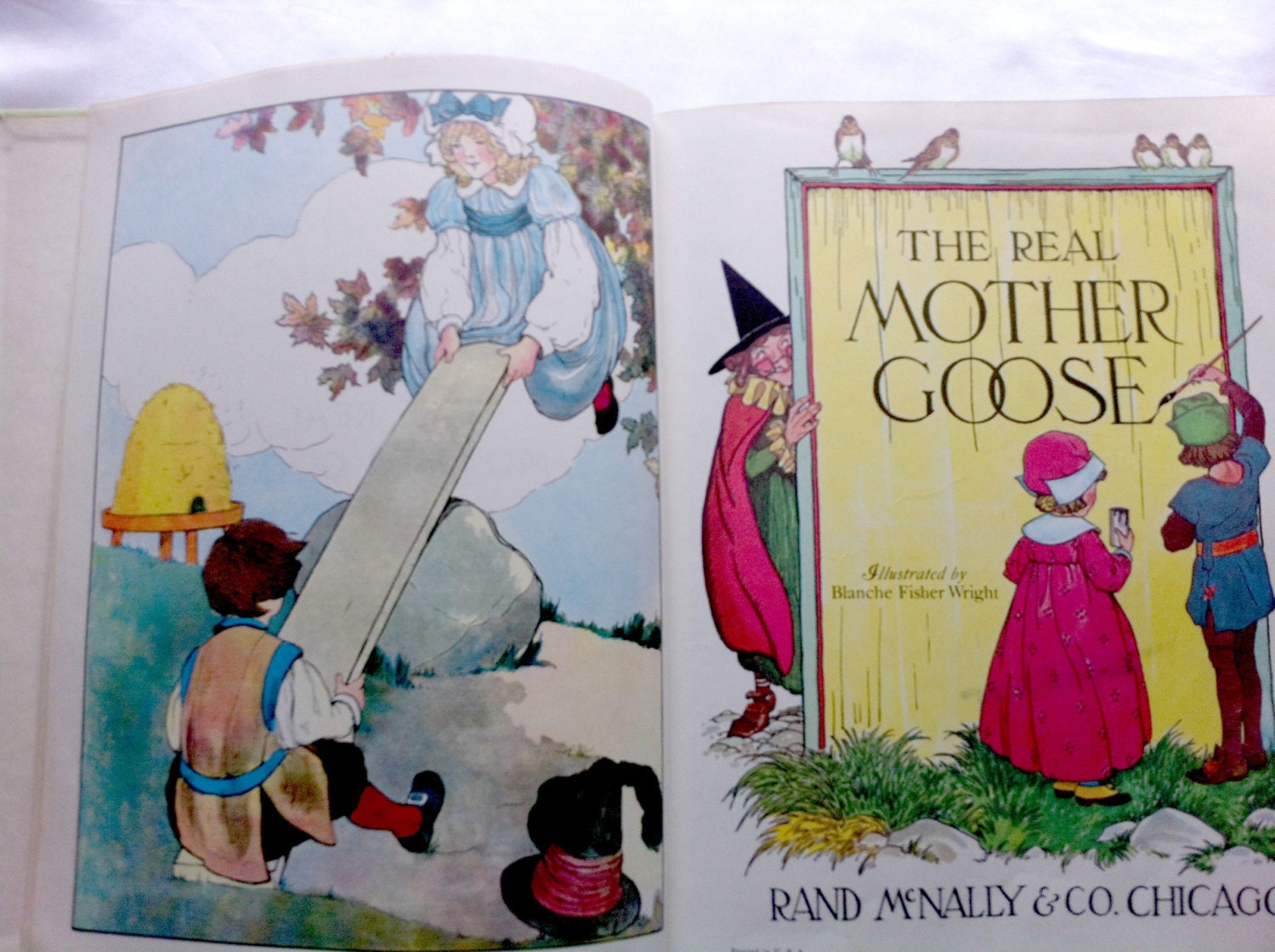 Vintage The Real Mother Goose Book 1943 Edition Rand