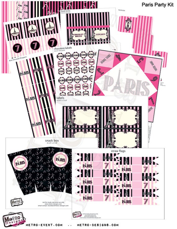Paris Birthday - Party Kit Il_570xn
