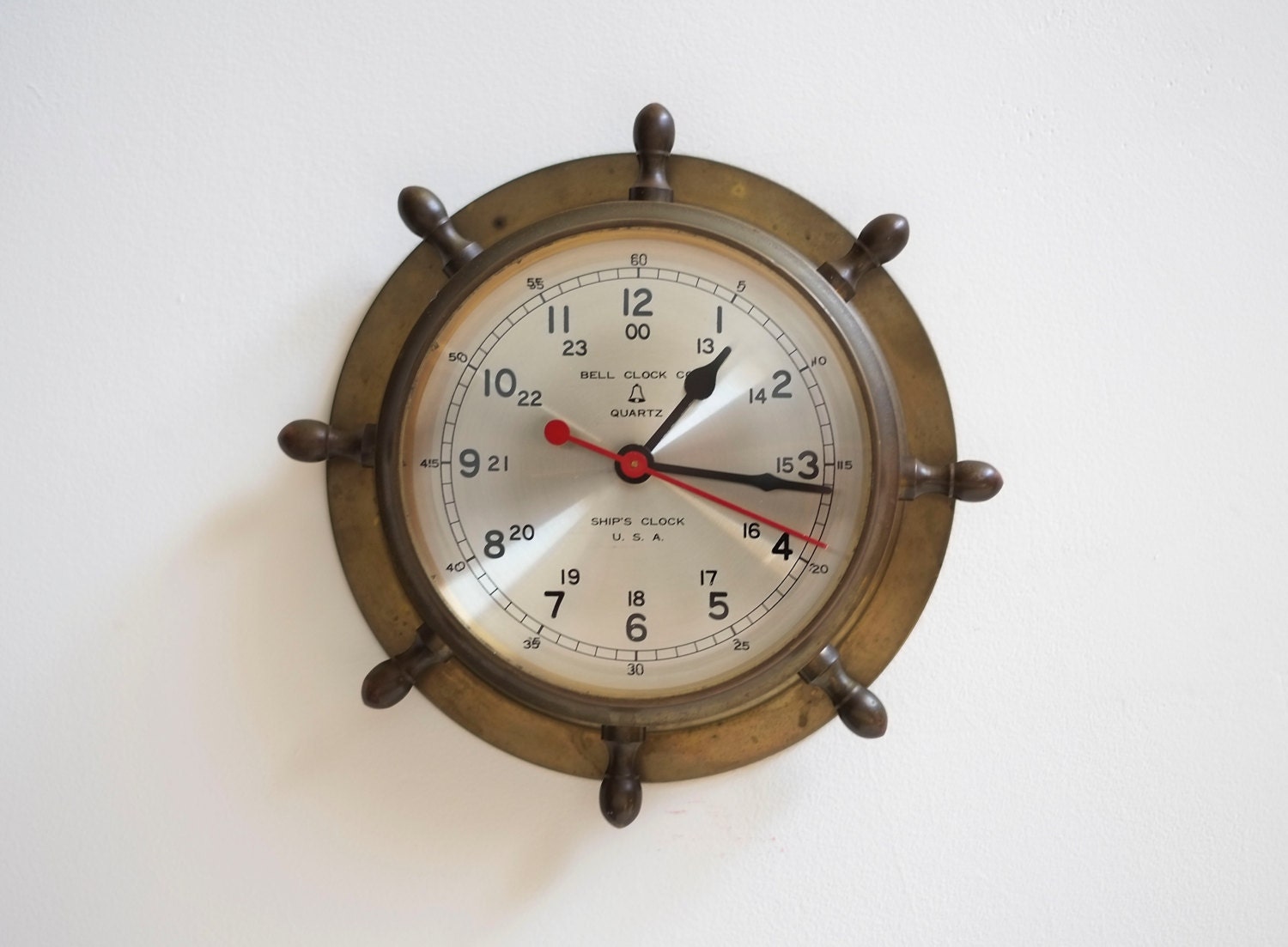 Bell Ship Co. Brass Nautical Maritime Ship's Clock by ARCHIVO
