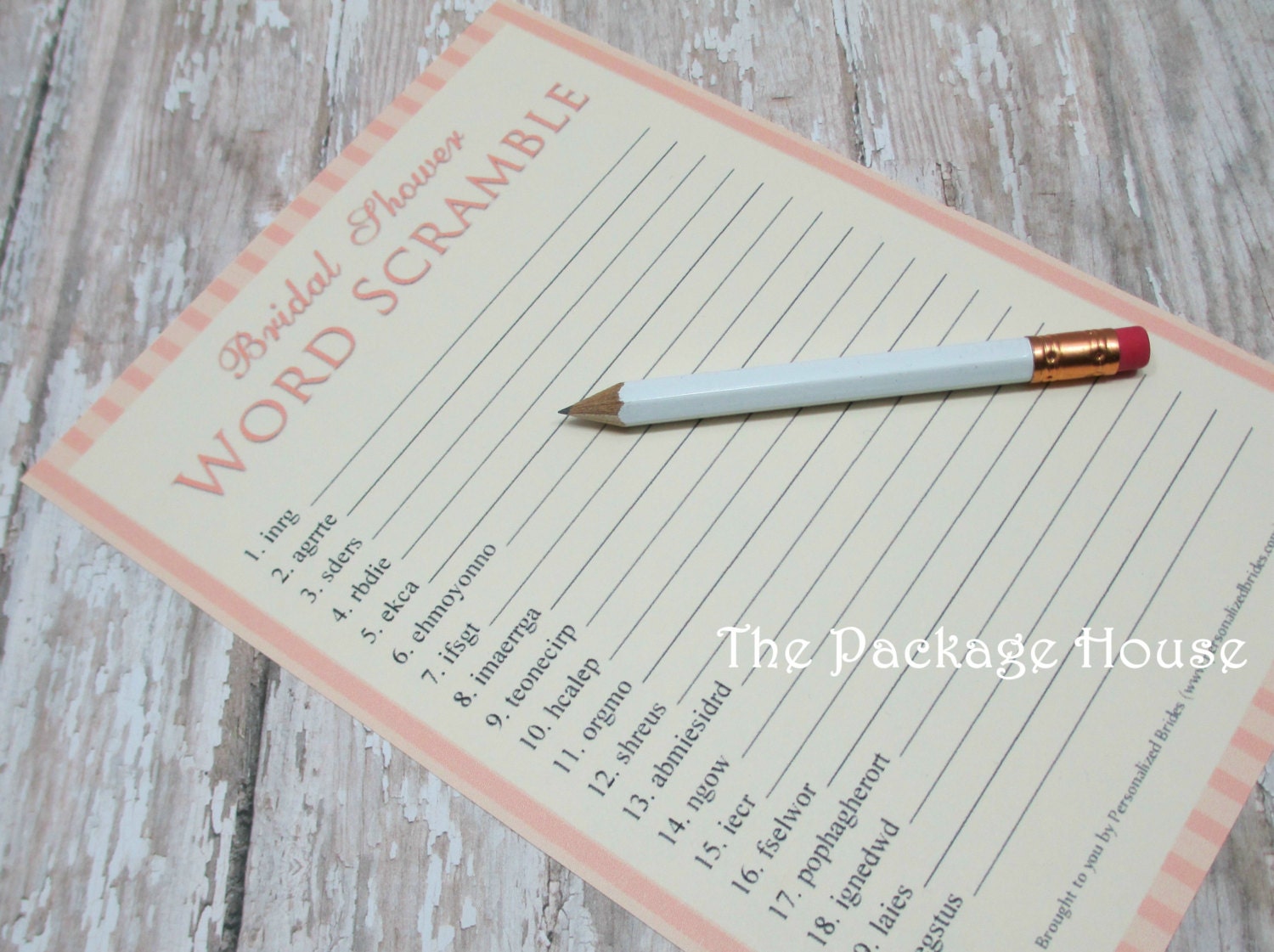 50 White Mini Pencils With Erasers Golf Pencils by ThePackageHouse