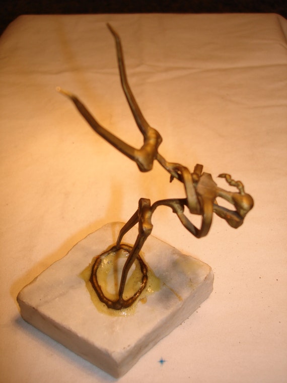 1970 Horseshoe Nail Metal Sculpture of Love People Embracing