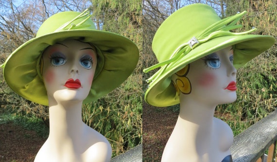 1980s green fedora style hat