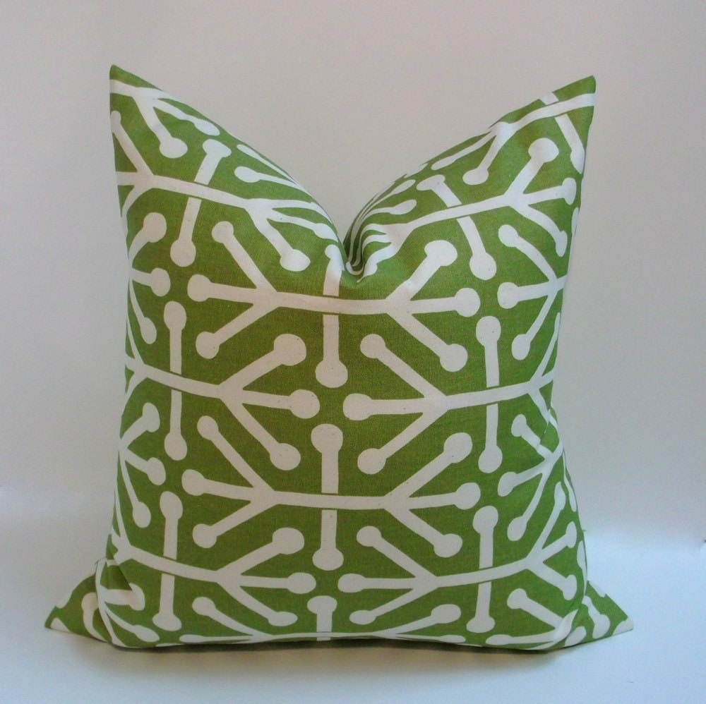 Olive green or navy decorative pillow cover 18 inch abstract