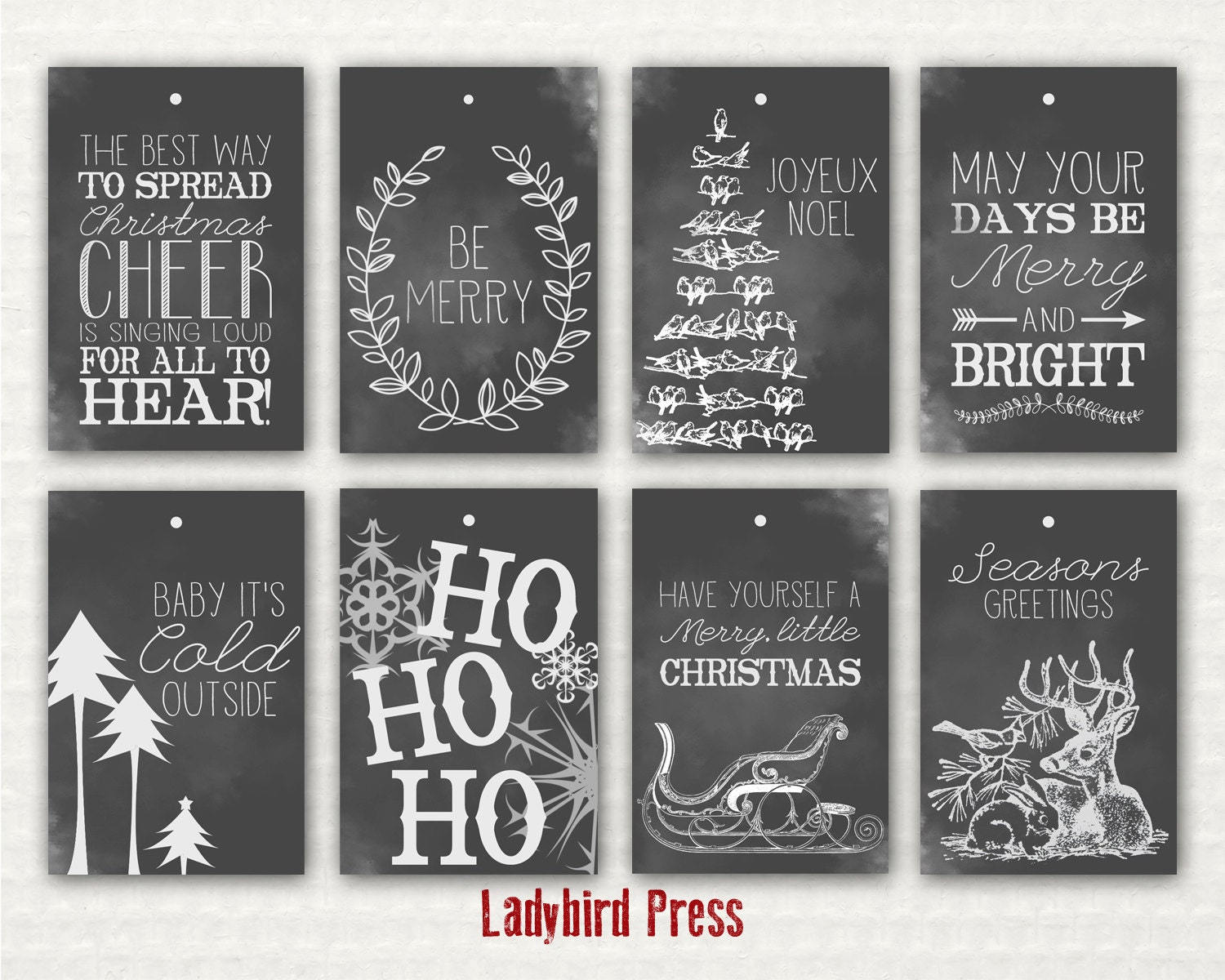 Printable Christmas Tags Chalkboard Christmas Tags Rustic